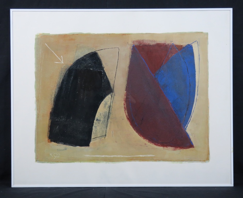 Aafke Kelly: Olieverf op papier, Constructing a flower - Ingelijst (Groot) kopen? Bied vanaf 50!