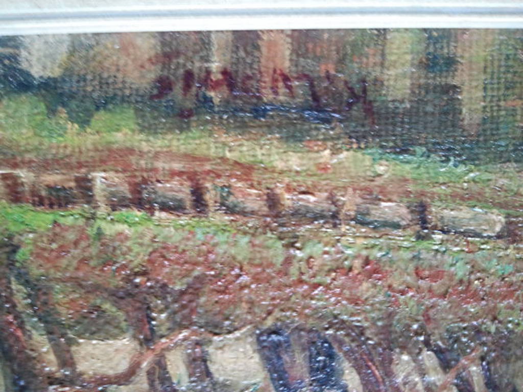 Visser tussen herfstige bomen, olieverf op doek, onduidelijk gesigneerd kopen? Bied vanaf 1!