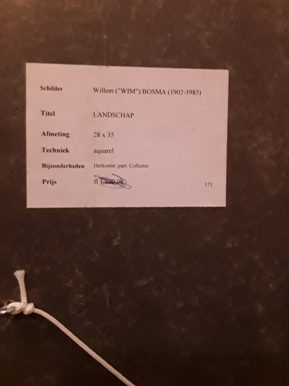 Wim Bosma tekening/aquarel.landschap kopen? Bied vanaf 30!