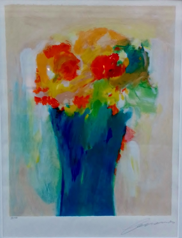 Zeefdruk van Eugene Brands ( CoBrA) - Blauwe Vaas verkocht voor € 275!