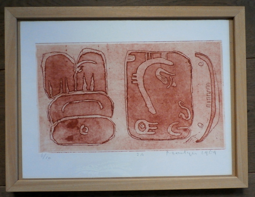 Jan Montyn - ingelijste ets: Seigneur le figure orne - 1969 kopen? Bied vanaf 85!