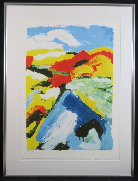 Jan Cremer: Zeefdruk, Blue Mountain Blue - Ingelijst (groot) kopen? Bied vanaf 300!