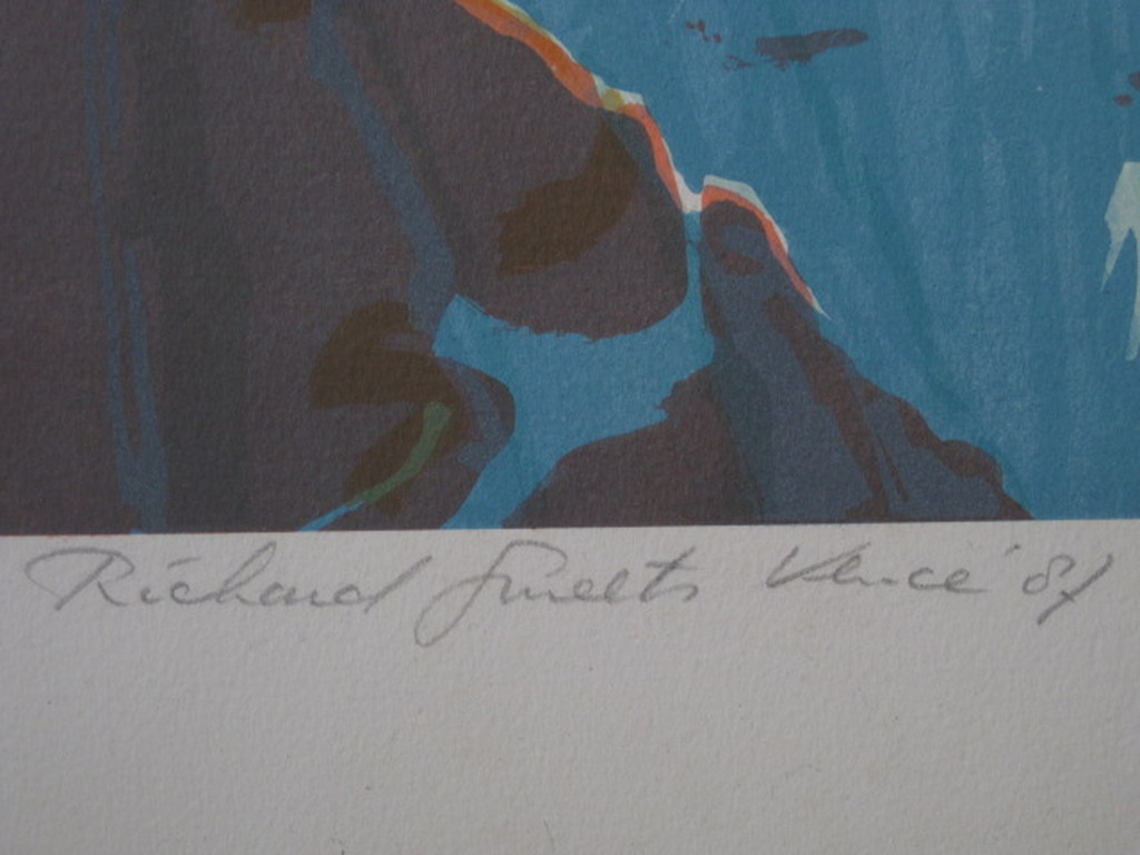 Groot abstract figuratief gesigneerde Litho "Venice 87" van Richard Smeets 1955- kopen? Bied vanaf 1!