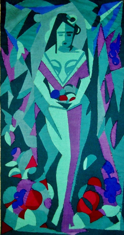 Henri Titselaar (1917-2013) - De Vruchtbaarheidsgodin - Textielwerk 1953 + boek verkocht voor € 60!