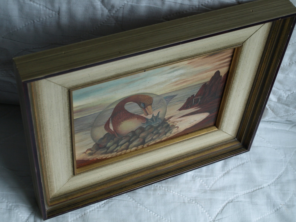 Judith Vermeeren-Neet : Olieverf op paneel, Vogel – gesigneerd & ingelijst -1975 kopen? Bied vanaf 1!