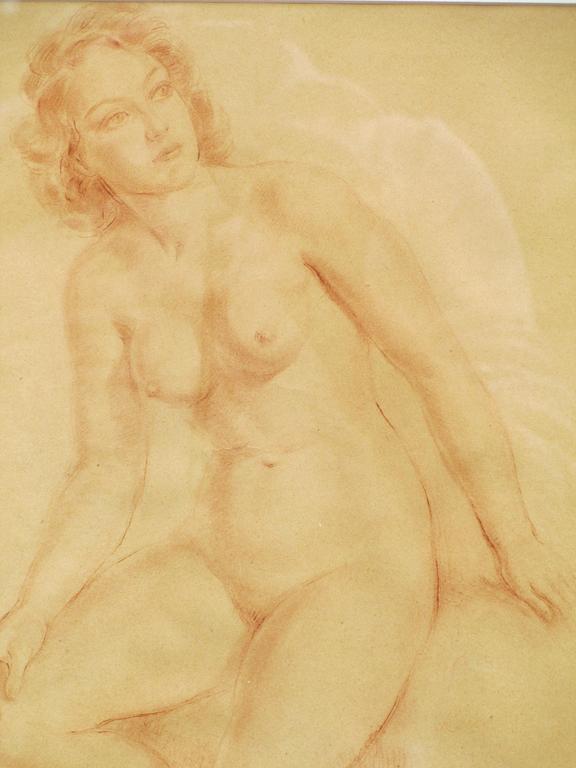 Harry Maas (toegeschr.aan), Zittend Naakt, Tekening verkocht voor € 90!