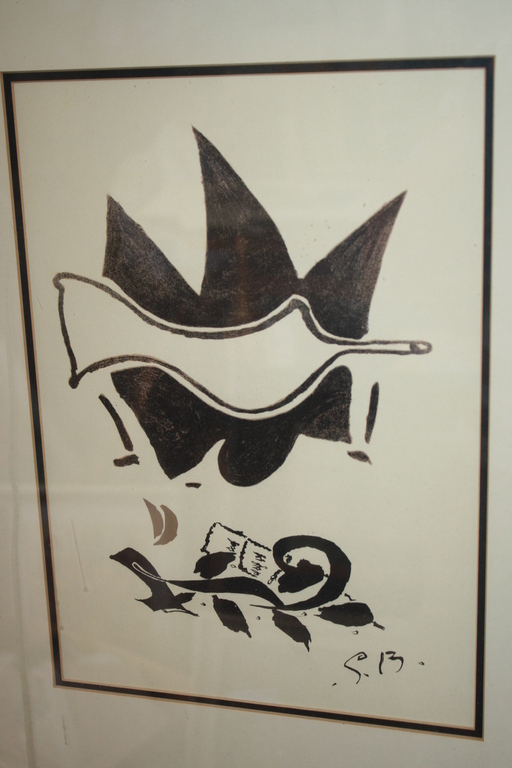 VOGEL van GEORGE BRAQUE - MET ECHTHEIDS CERTIFICAAT verkocht voor € 300!