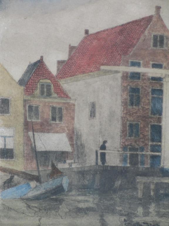 Bart Peizel, Kleurets, Stadsgezicht met ophaalbrug kopen? Bied vanaf 50!