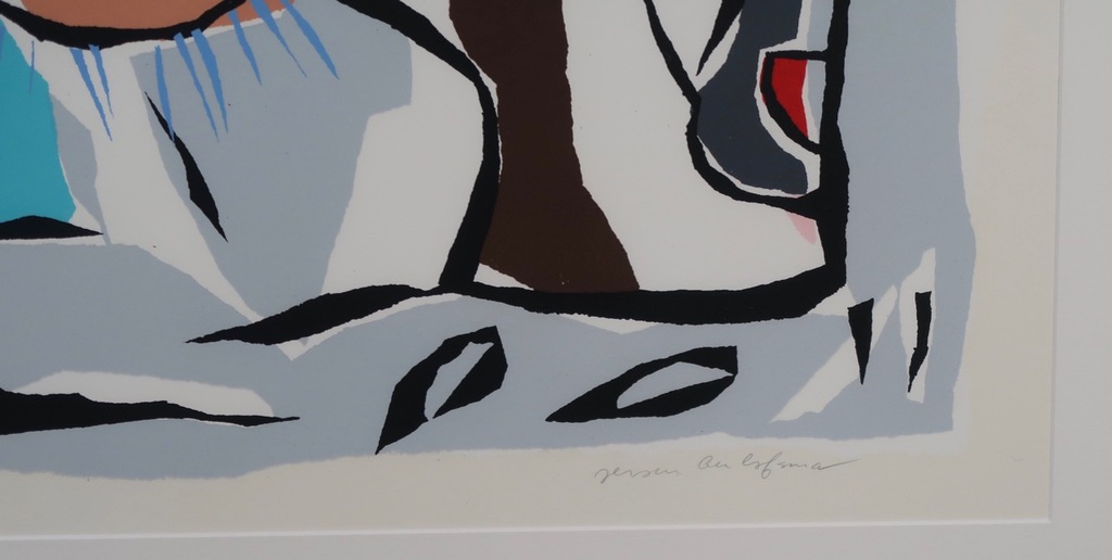 Jeroen Gerlofsma: Zeefdruk, Koe met kalf - Ingelijst kopen? Bied vanaf 1!