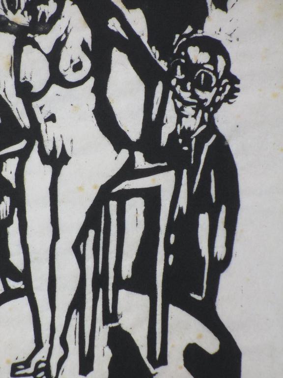 Aad de Haas, Model in de tekenklas, Houtsnede kopen? Bied vanaf 45!