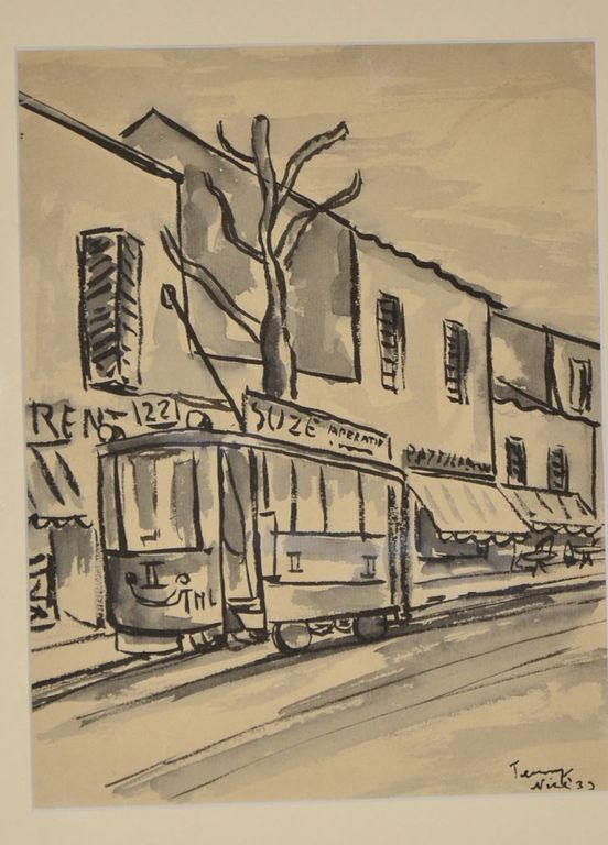 Metten Koornstra: Penseeltekening. Nice verkocht voor € 100!