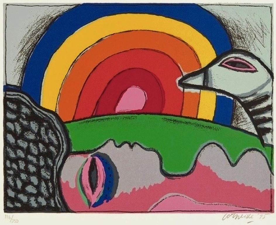 Corneille: Zeefdruk, Femme a l'arc-en-ciel kopen? Bied vanaf 120!