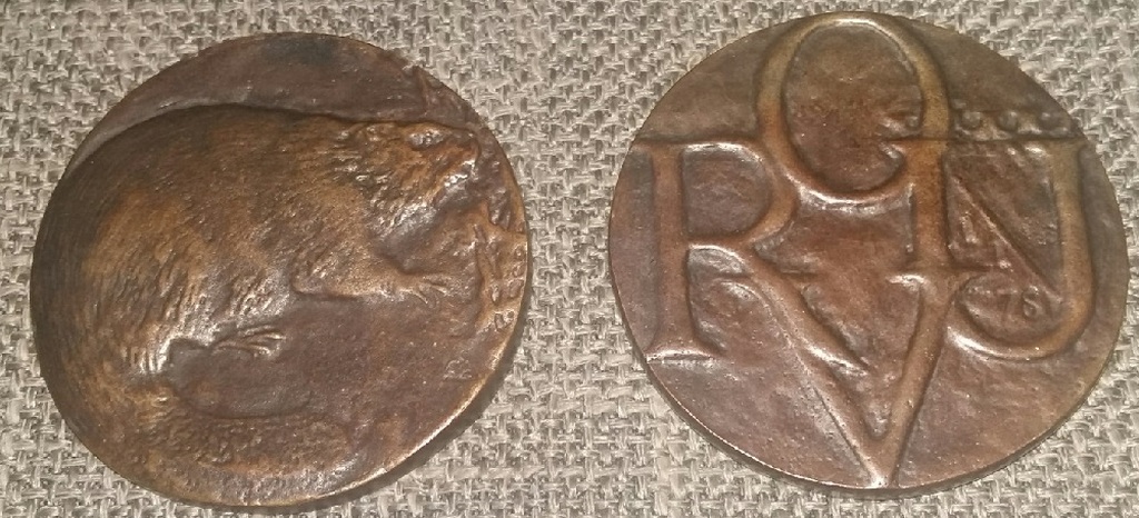 Theo van de Vathorst - Gegoten penning, Bever door Theo v/d Vathorst kopen? Bied vanaf 1!