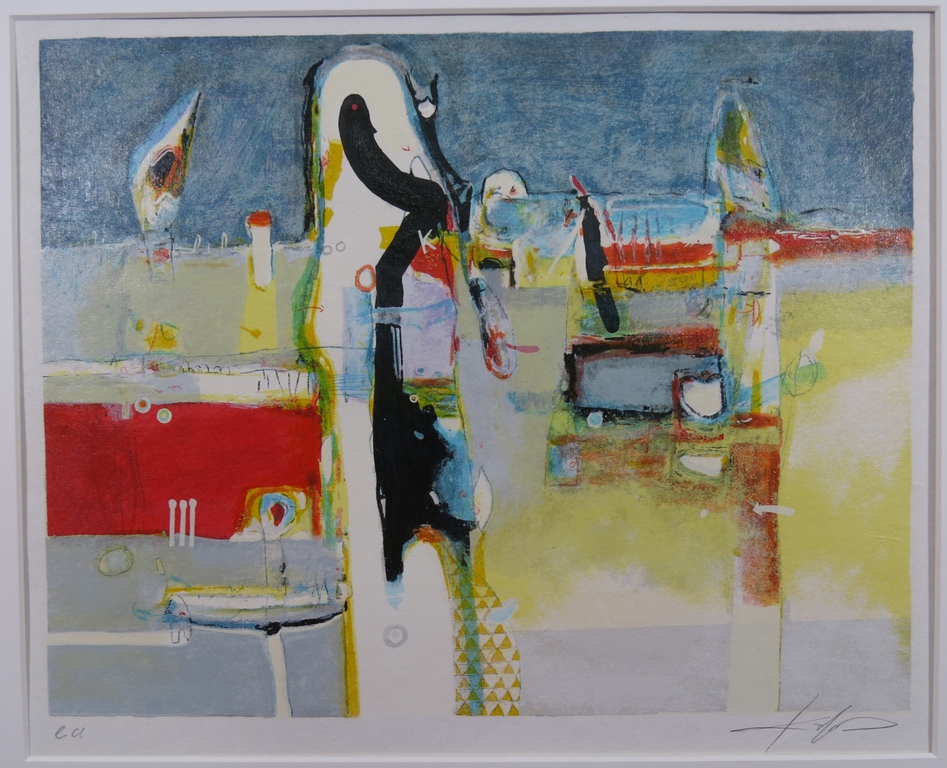 Kantcho Kanev: Zeefdruk, Blue verkocht voor € 40!