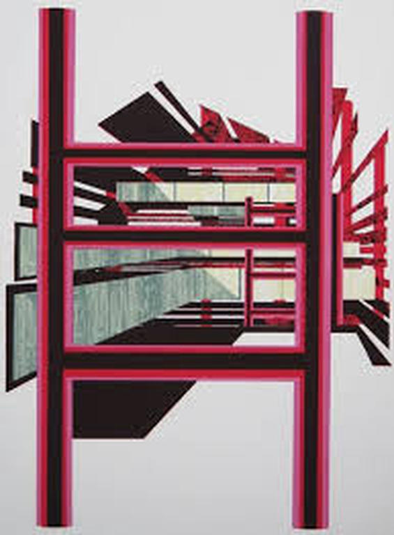 MARCEL DOORDUIN  ABSTRACTE COMPOSITIE  Zeefdruk Handgesigneerd verkocht voor € 45!