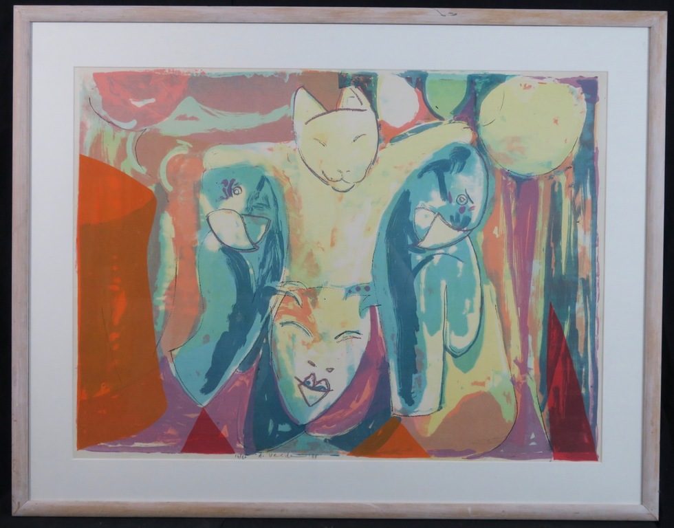 Anton Vrede: Litho, Z.T. - Ingelijst (Groot) verkocht voor € 65!