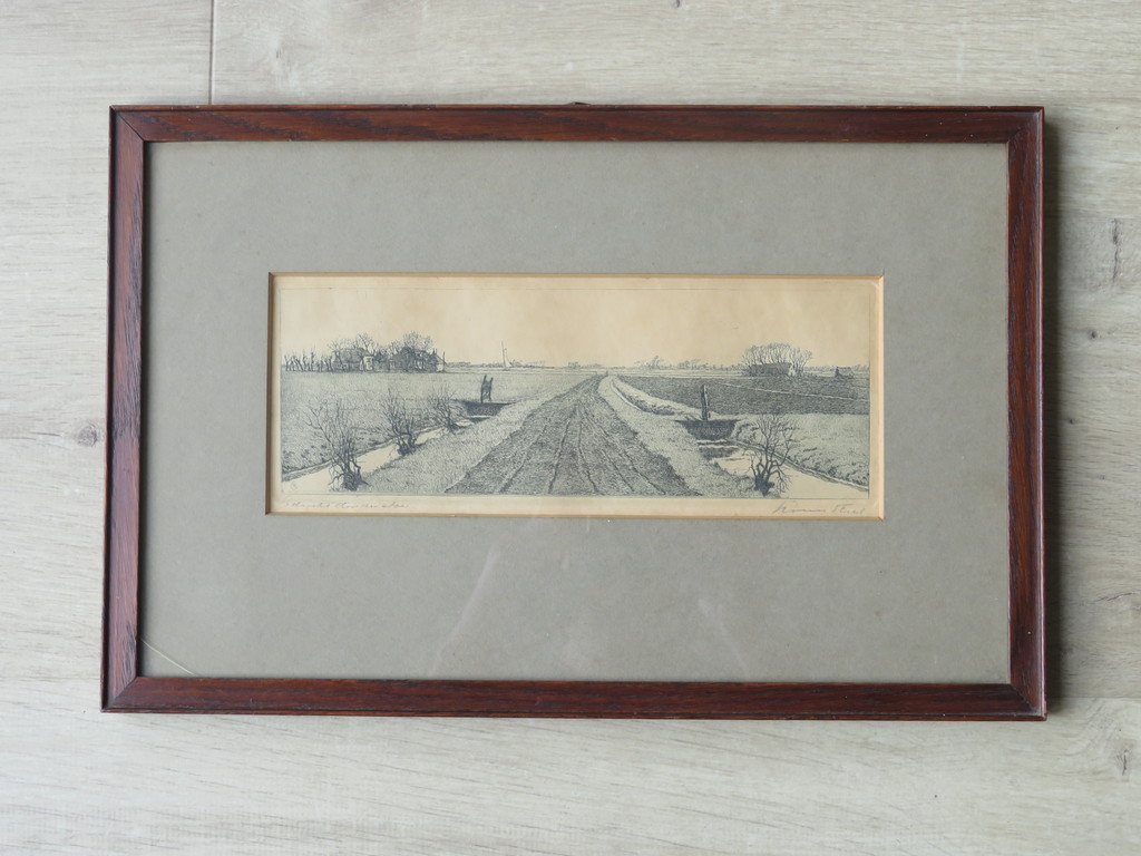 Carl Wilhelm Louis Stiel (1881-1950) - ets - landschap kopen? Bied vanaf 1!