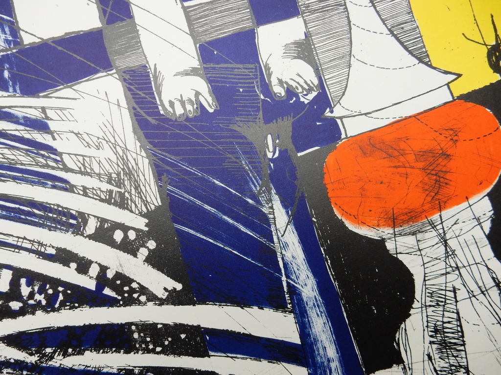 Hannes Postma, Zeefdruk: Essay in Ballistics, 1965, handgesigneerd kopen? Bied vanaf 35!