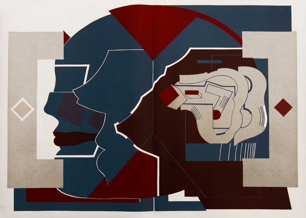 Otto Mindhoff - grote linoleumsnede -1973 verkocht voor € 45!