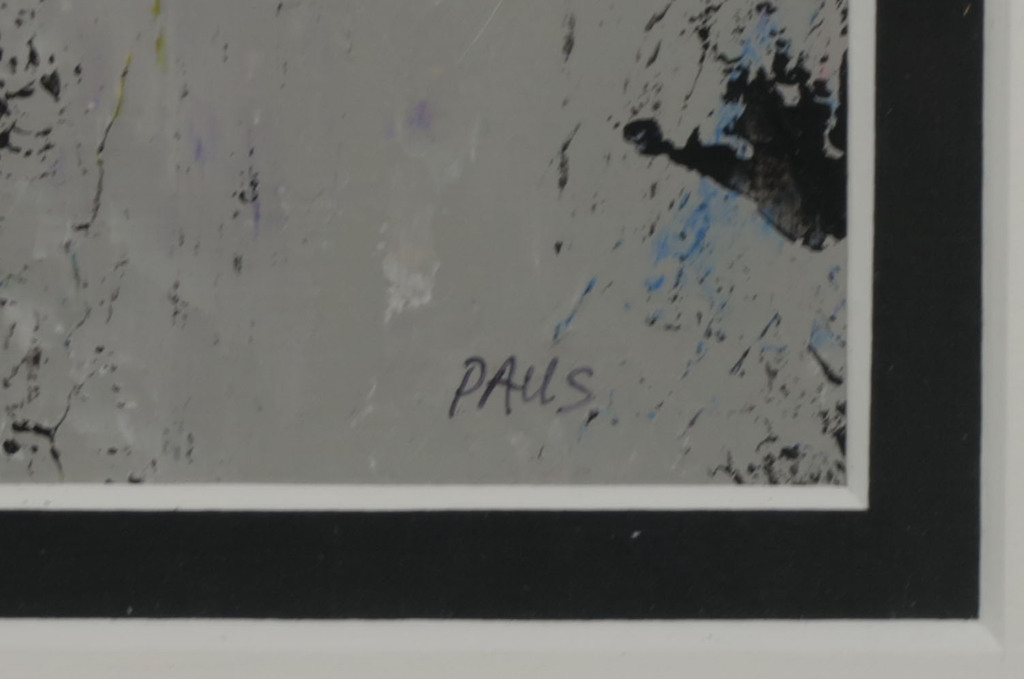 Hans Paus: Olieverf op papier, Zonder titel II - Ingelijst kopen? Bied vanaf 20!