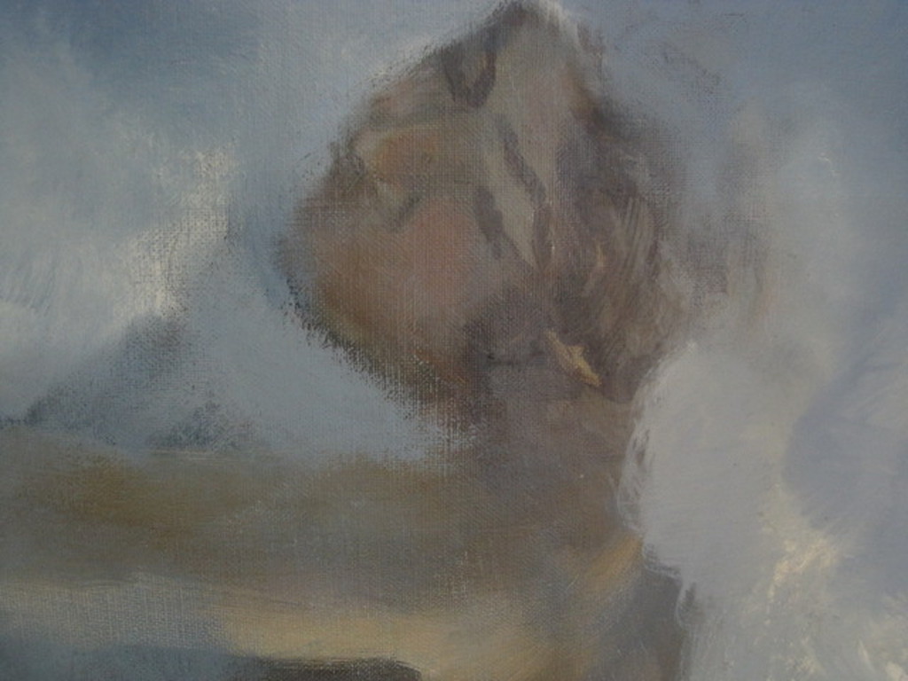 boeiend OUD surrealistisch olieverf "Moeder Aarde" monogram RW (Roelf Westra ?)  kopen? Bied vanaf 1!