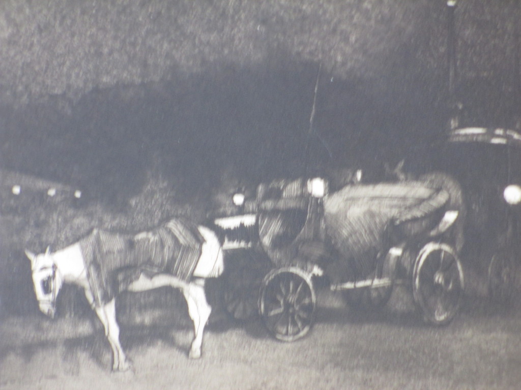 Jan Poortenaar, , Londense rijtuigen bij avond, Ets kopen? Bied vanaf 55!