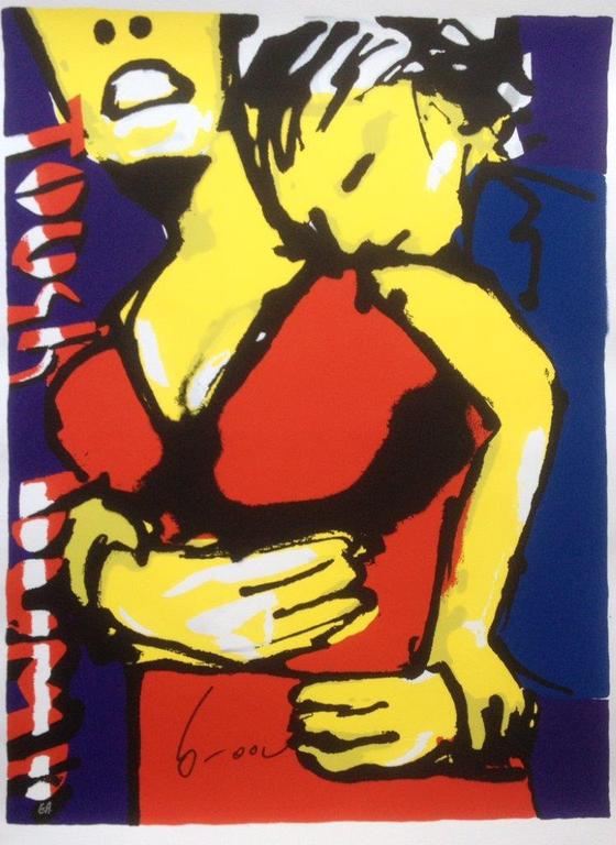 Herman Brood - Originele hand gesigneerde kleurenzeefdruk - Tough Bump verkocht voor € 295!
