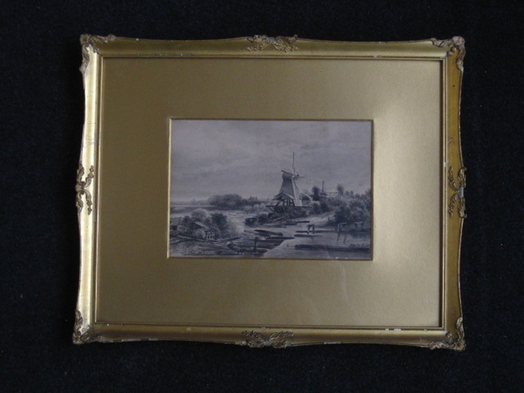 Hobbe Smith (1862-1942) oostind inkttekening "molen de Eenhoorn bij Haarlem"  kopen? Bied vanaf 1!