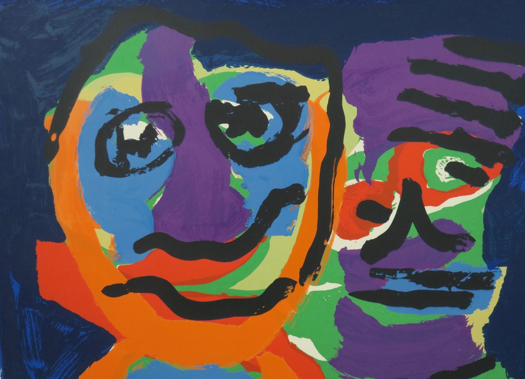 Karel Appel: Litho, Twee beesten - Mooi Ingelijst (Groot!) kopen? Bied vanaf 500!
