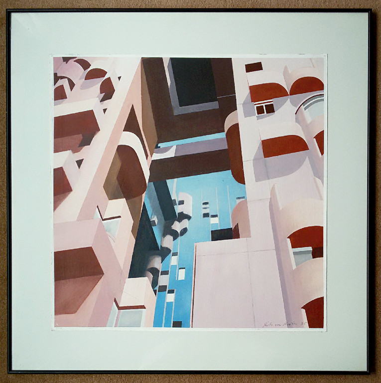 Rits van Kooten -  Walden 7, gemengde techniek op papier (ingelijst) kopen? Bied vanaf 195!