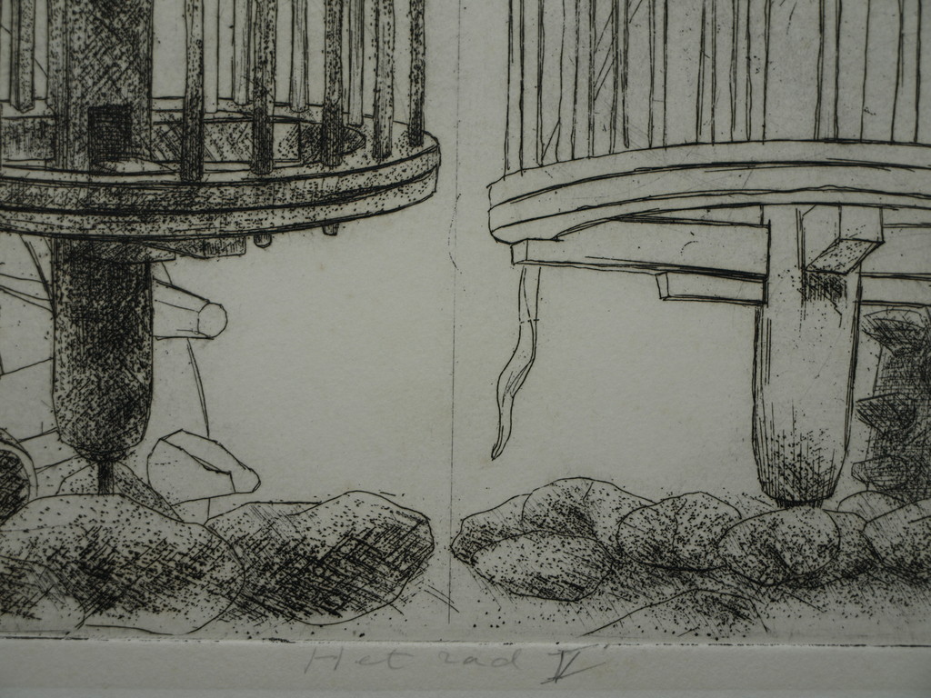 Walter Barten : 2x Ets , Het Rad – gesigneerd – ca 1978 kopen? Bied vanaf 35!