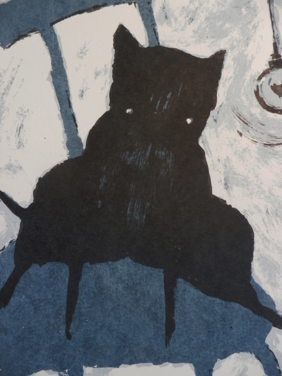 PETER BASTIAANSSEN   Zeefdruk    BLACK CAT    Handgesigneerd kopen? Bied vanaf 44!