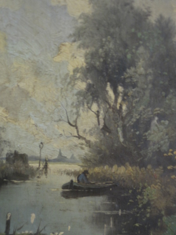 Ad Beekmans 1904-1978 olieverf "rivierlandschap Biesbosch" omstreeks 1940 verkocht voor € 36!