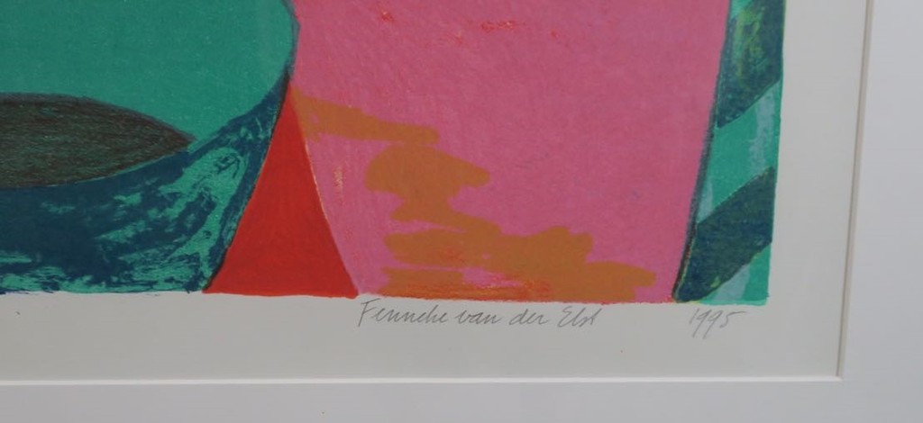 Fenneke van der Elst: Litho, Stilleven III - Ingelijst kopen? Bied vanaf 35!