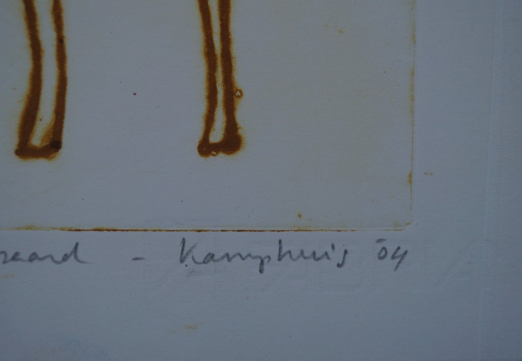Gerart Kamphuis - gesigneerde ets - "Springpaard" - 2004 kopen? Bied vanaf 1!