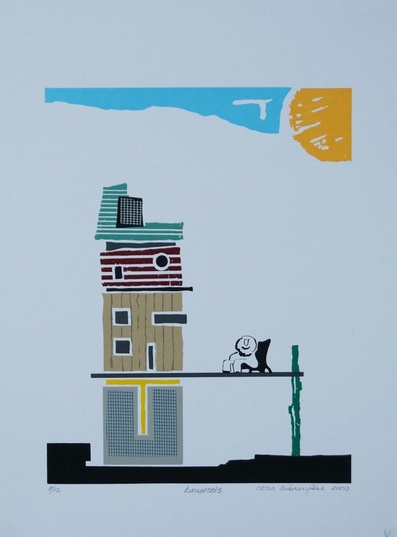 Rens Labruyère - gesigneerde zeefdruk - bouwsels kopen? Bied vanaf 15!