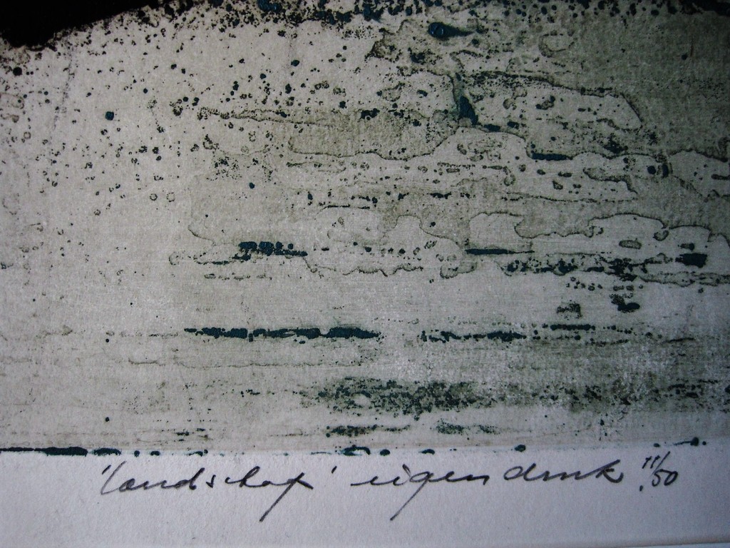 Karakteristiek bep opl  Litho "Landschap" van Friese alleskunner Anne Huitema kopen? Bied vanaf 1!