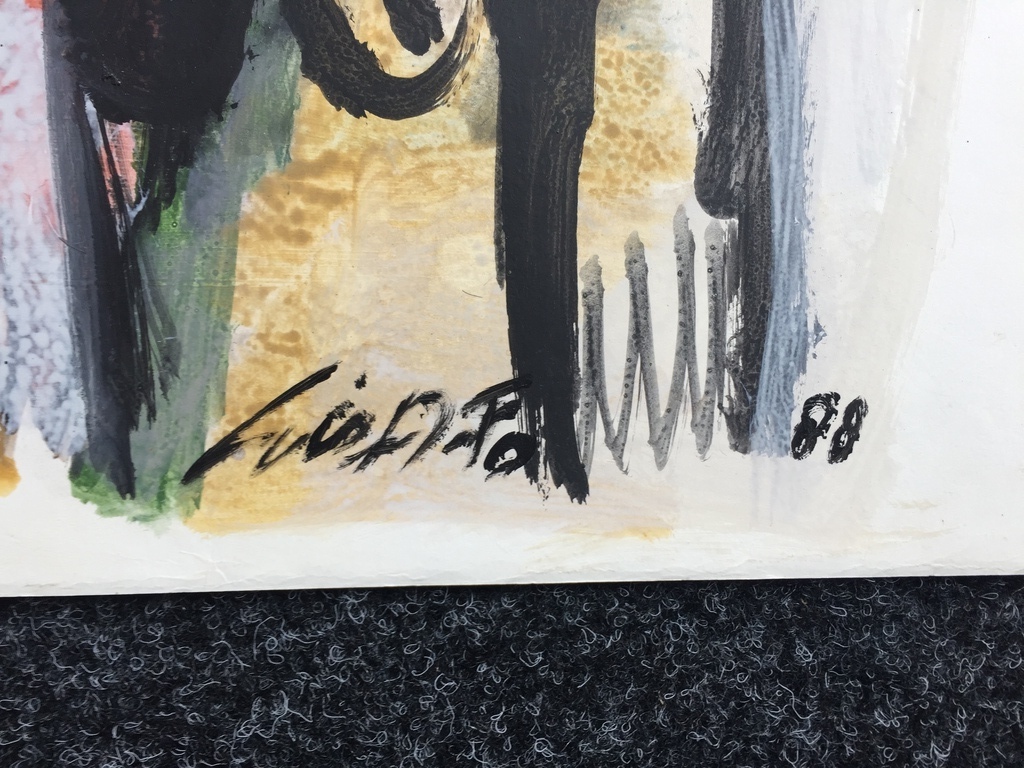 John Lie A Fo  Originele Gouache 1988 kopen? Bied vanaf 125!
