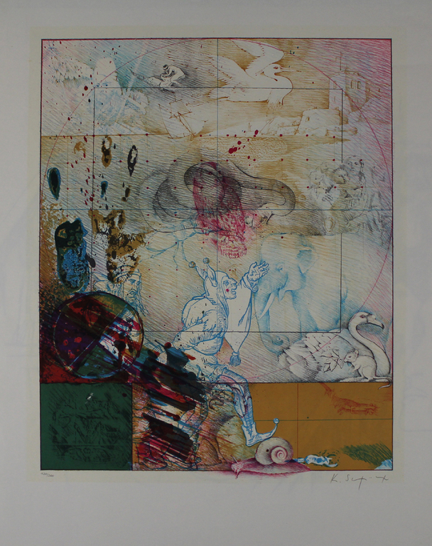  Konrad Schüler. -Traumsequenz-  Lithografie uit 1973. verkocht voor € 47!