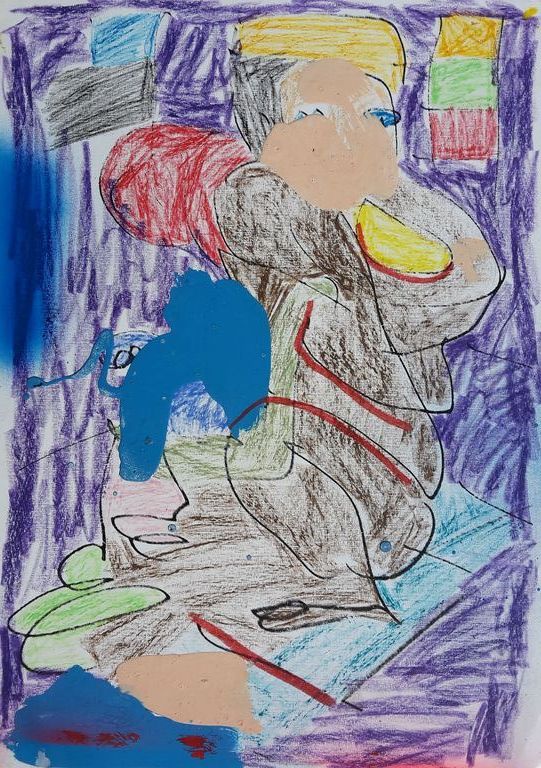 Peter Klashorst - Squating nude - origineel werk op papier - gesigneerd + extra! kopen? Bied vanaf 1!