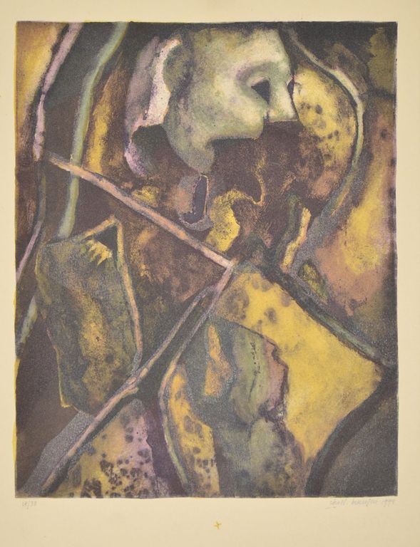 Chris Buursen: Litho. Abstract profiel verkocht voor € 45!