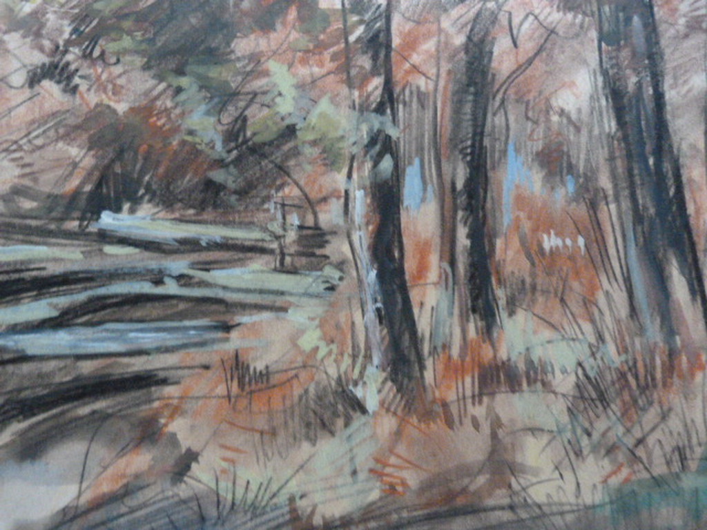 Jobst Heinrich Frese ( 1914 - 1986 ) - aquarel - boslandschap. kopen? Bied vanaf 1!