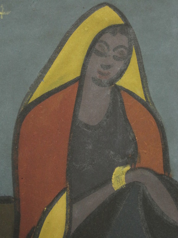 Fraai Art-Deco olieverf "zittende vrouw" gesigneerd omstreeks 1930 kopen? Bied vanaf 1!