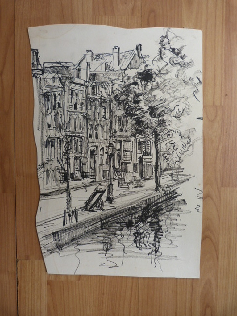 Jobst Heinrich Frese ( 1914 - 1986 ) - 3 x  tekening/aquarel kopen? Bied vanaf 1!