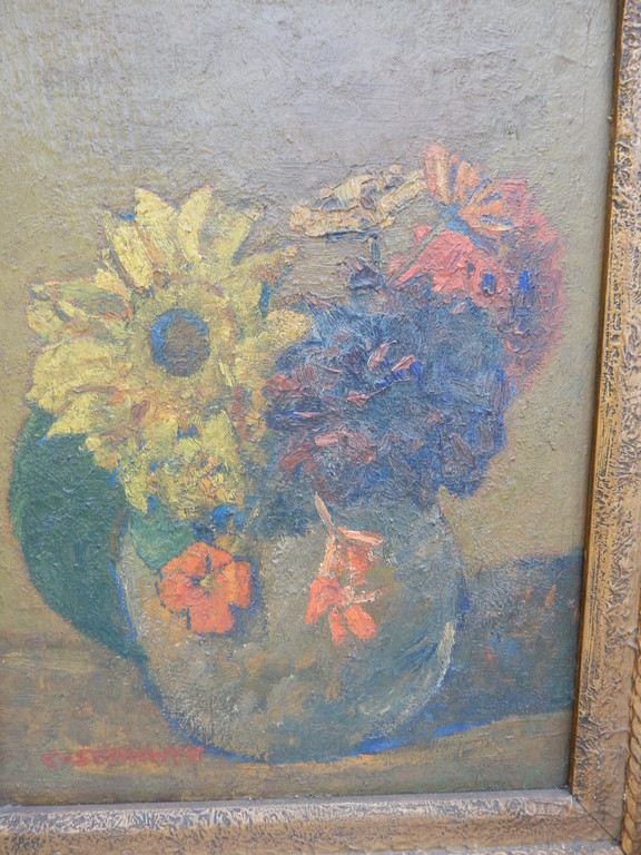 Cornelis Hendrik van Steenwijk, stilleven met bloemen in vaas, olieverf op panee kopen? Bied vanaf 75!