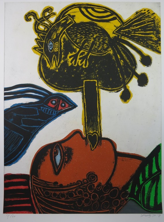 Corneille: Ets en aquatint, L'Africaine - zeer groot! kopen? Bied vanaf 750!