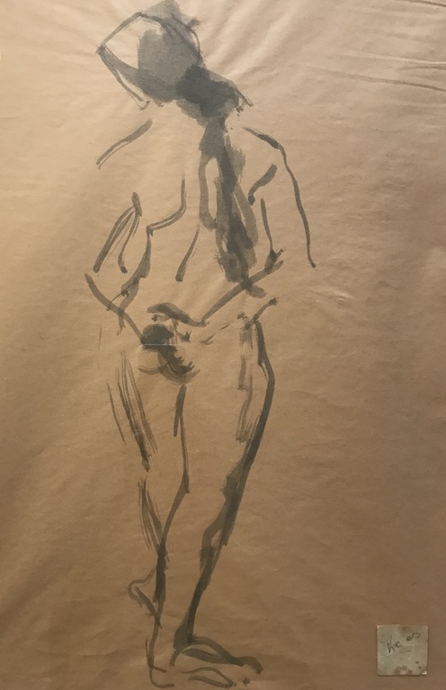 Studie vrouwelijk naakt - aquarel - gesigneerd kopen? Bied vanaf 1!