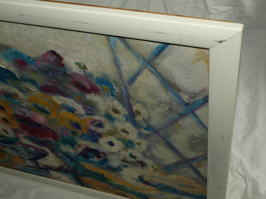 Jan Hermeler : Acrylverf op doek – Stilleven bloemen – Gesigneerd & ingelijst kopen? Bied vanaf 1!