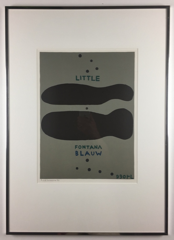 Reinier Lucassen, zeefdruk, 'Little Fontana blauw II', 1991 (INGELIJST) kopen? Bied vanaf 179!