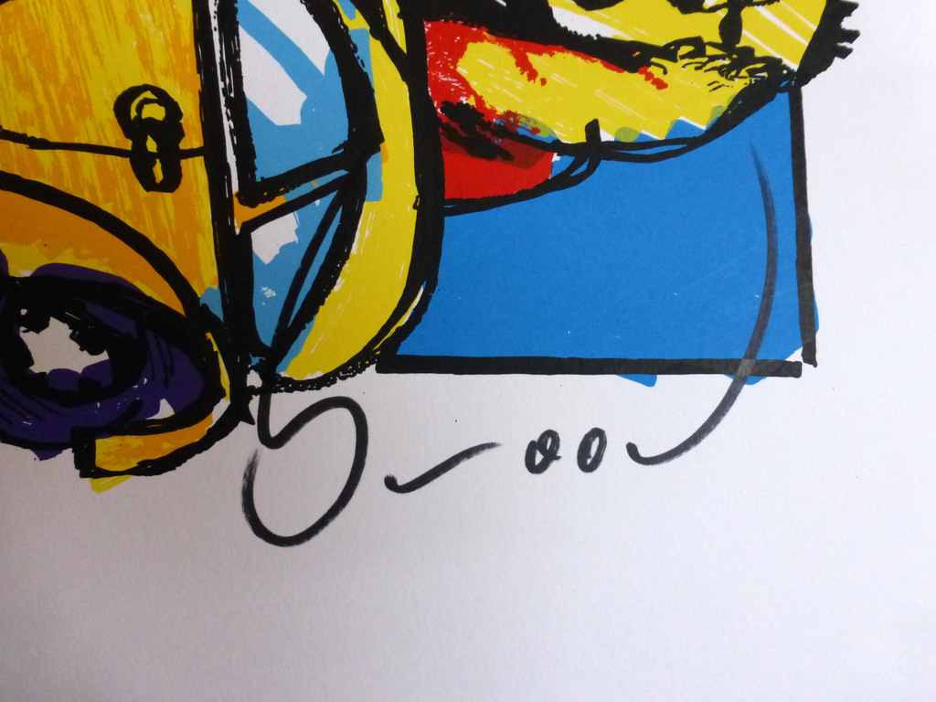Herman Brood, leuke, gelimiteerde en handgesigneerde zeefdruk VW Beetle. kopen? Bied vanaf 149!